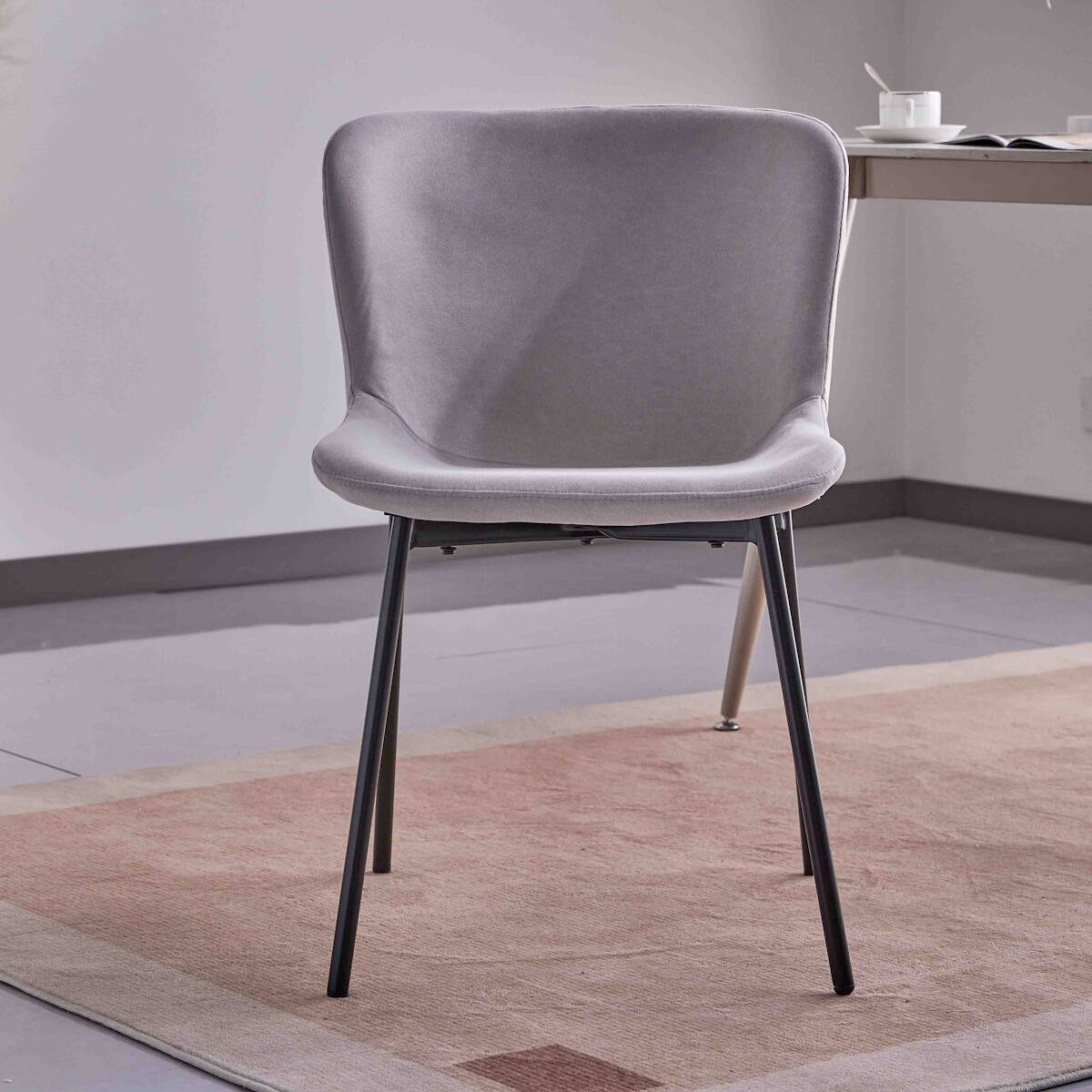 SILLA MOD. CAIRO TELA C/ GRIS CLARO - PATA NEGRA SE SIRVE EN CAJAS DE 4 UDS - Imagen 3