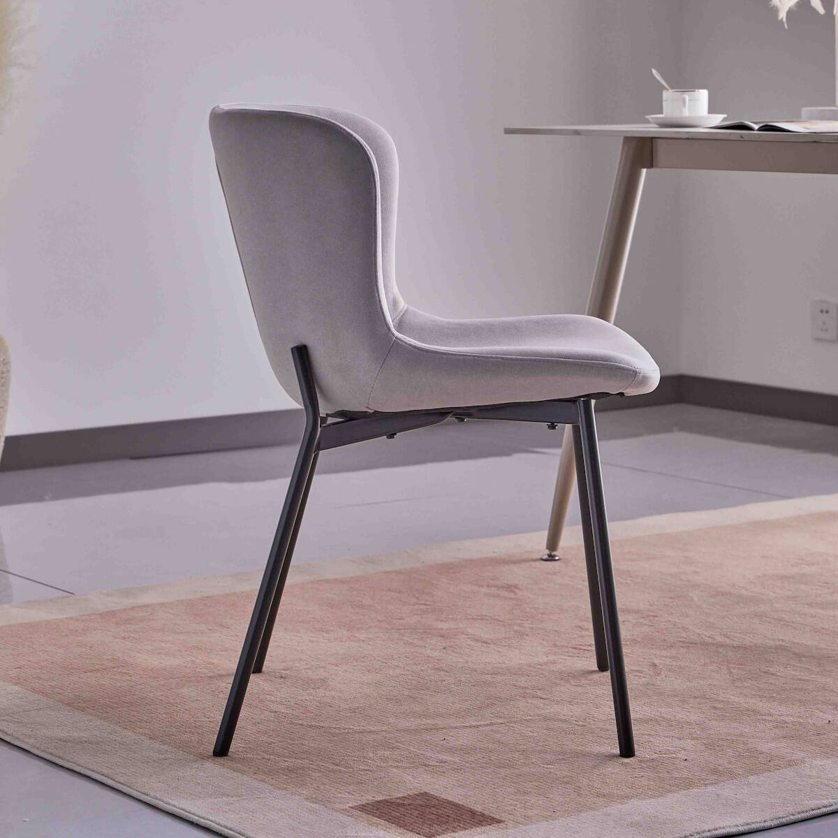SILLA MOD. CAIRO TELA C/ GRIS CLARO - PATA NEGRA SE SIRVE EN CAJAS DE 4 UDS - Imagen 4
