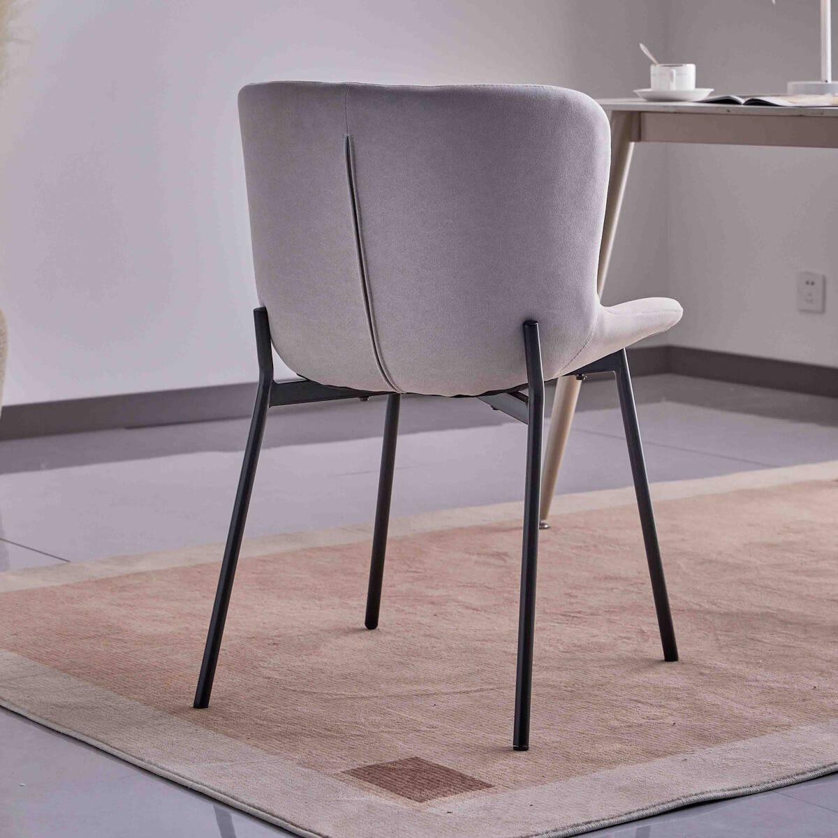 SILLA MOD. CAIRO TELA C/ GRIS CLARO - PATA NEGRA SE SIRVE EN CAJAS DE 4 UDS - Imagen 5
