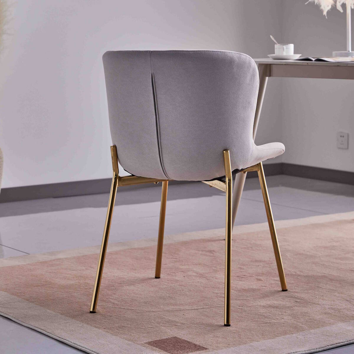 SILLA MOD. CAIRO TELA C/ GRIS CLARO - PATA DORADA SE SIRVE EN CAJAS DE 4 UDS - Imagen 5