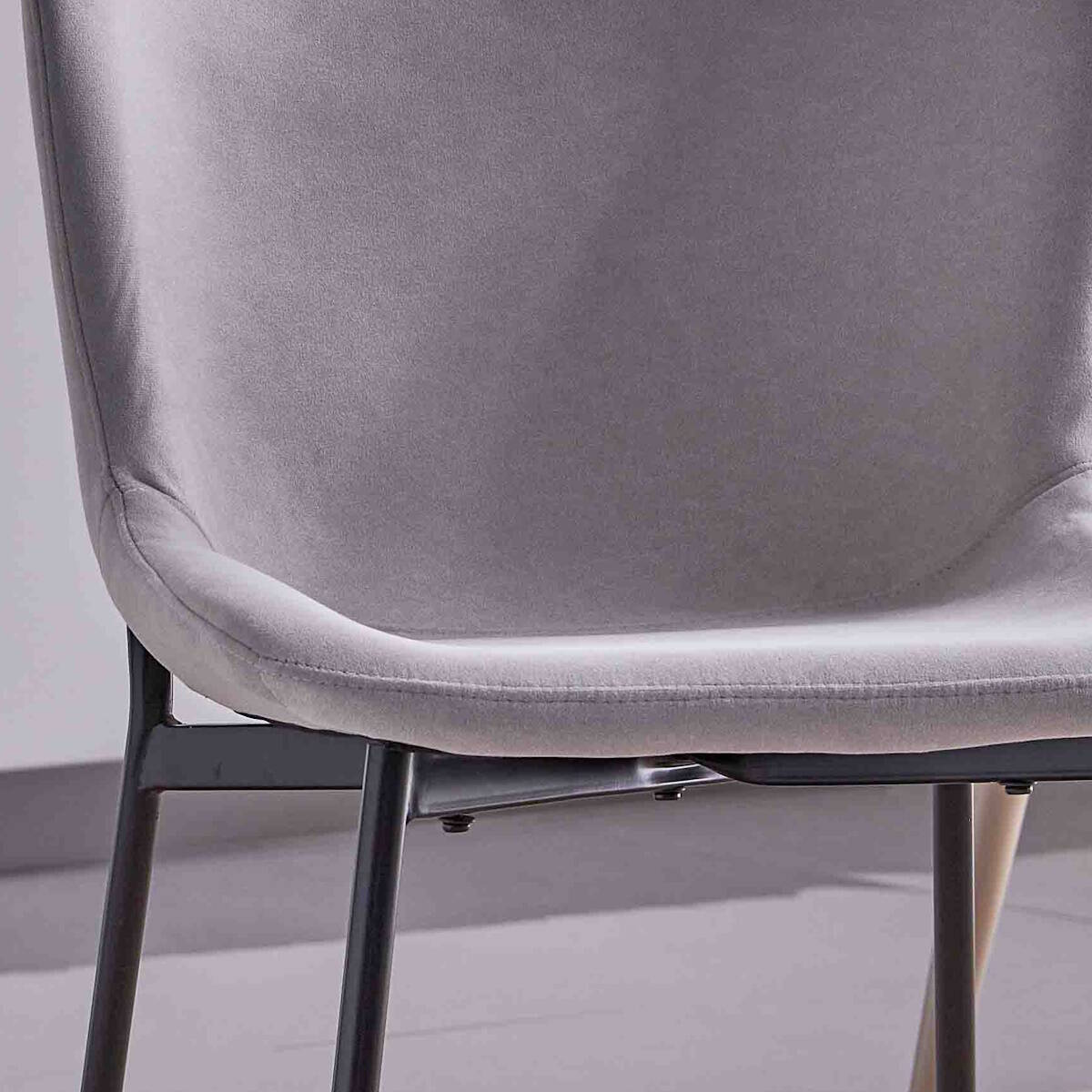 SILLA MOD. CAIRO TELA C/ GRIS CLARO - PATA NEGRA SE SIRVE EN CAJAS DE 4 UDS - Imagen 2