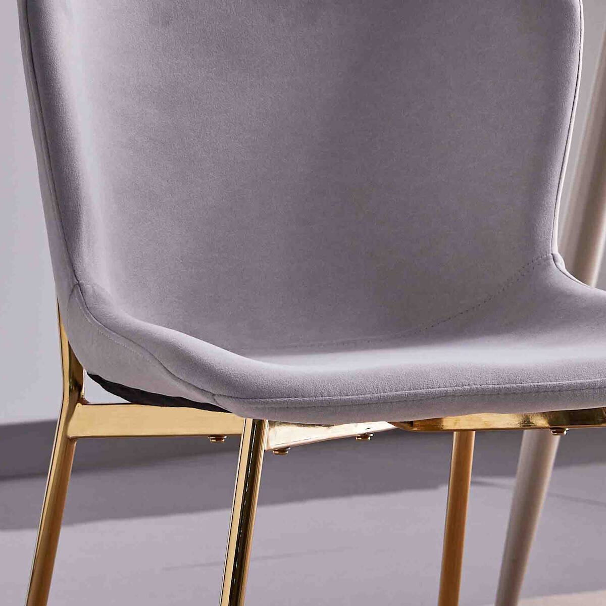 SILLA MOD. CAIRO TELA C/ GRIS CLARO - PATA DORADA SE SIRVE EN CAJAS DE 4 UDS - Imagen 2