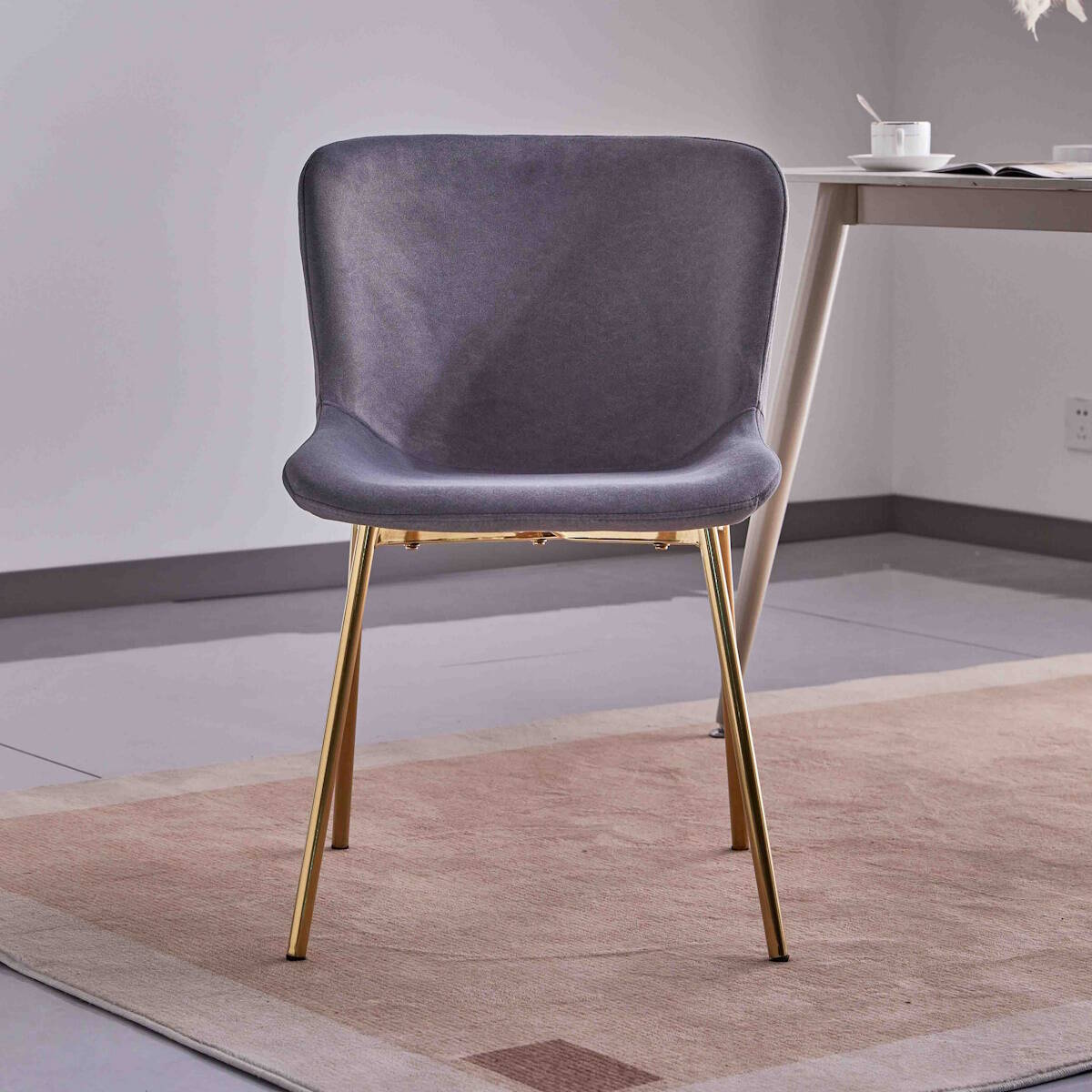 SILLA MOD. CAIRO TELA C/ GRIS OSCURO - PATA DORADA SE SIRVE EN CAJAS DE 4 UDS - Imagen 3