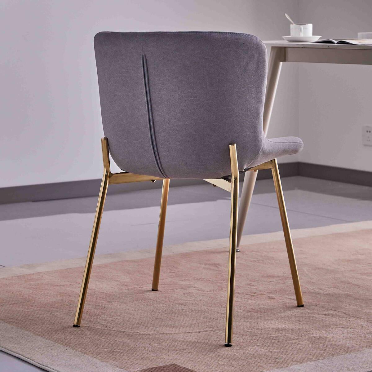 SILLA MOD. CAIRO TELA C/ GRIS OSCURO - PATA DORADA SE SIRVE EN CAJAS DE 4 UDS - Imagen 5