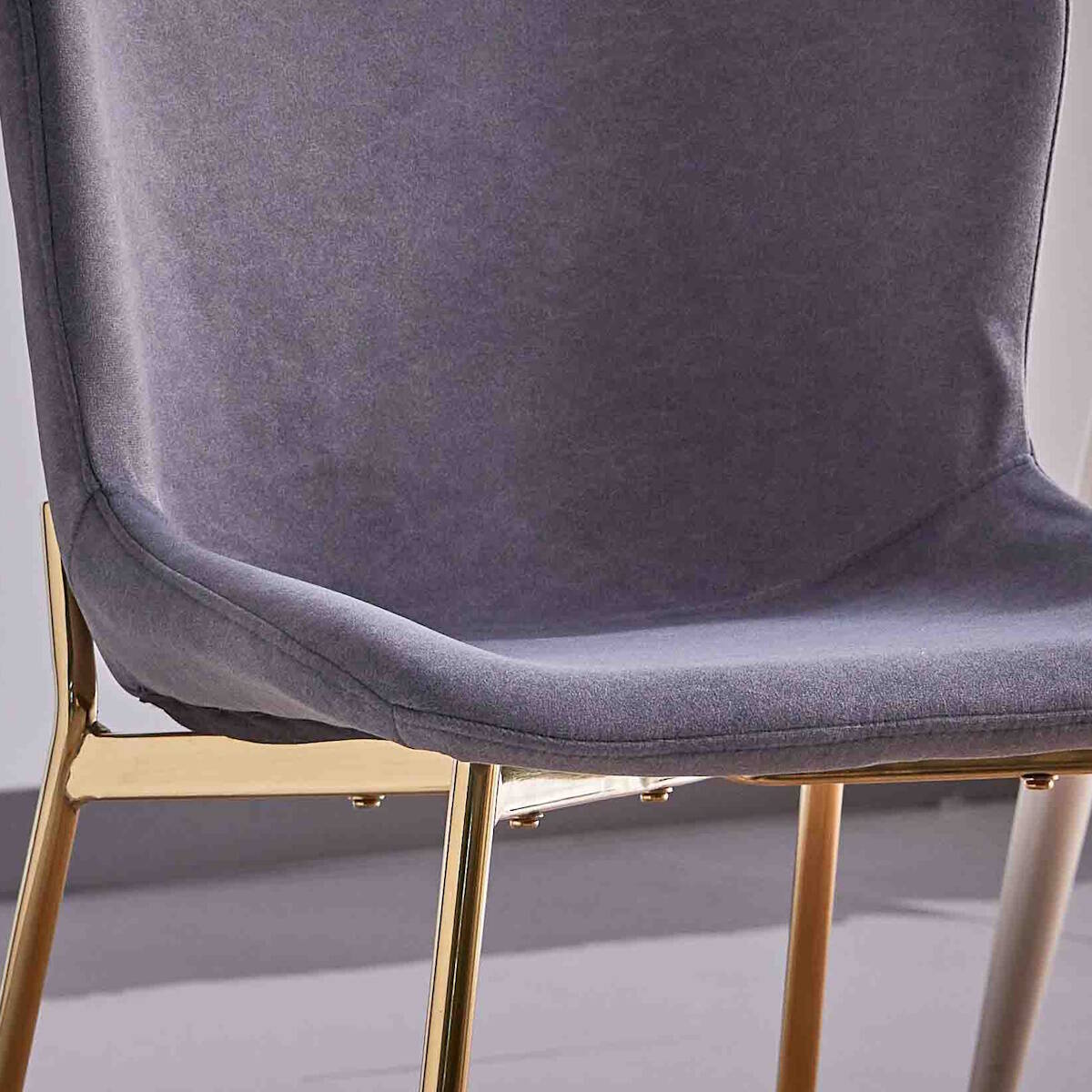 SILLA MOD. CAIRO TELA C/ GRIS OSCURO - PATA DORADA SE SIRVE EN CAJAS DE 4 UDS - Imagen 2