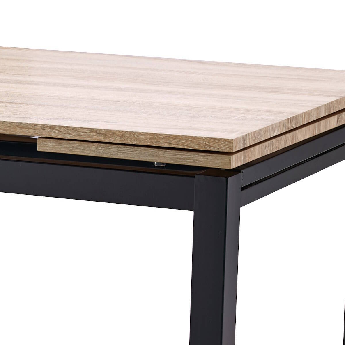 MESA COCINA MOD. CAMERON TAPA ROBLE - PATA NEGRA - Imagen 2