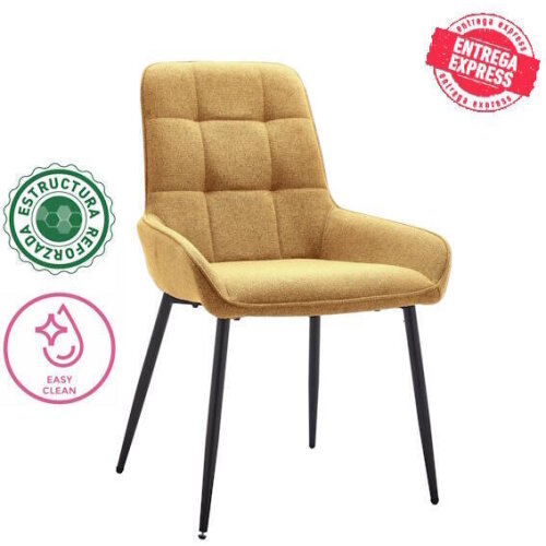 SILLA MOD. CARACAS TELA C/ MOSTAZA - PATA NEGRA SE SIRVE EN CAJAS DE 4 UDS