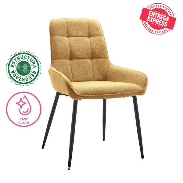 SILLA MOD. CARACAS TELA C/ MOSTAZA - PATA NEGRA SE SIRVE EN CAJAS DE 4 UDS