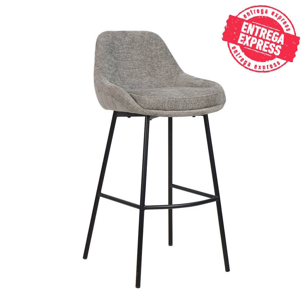 TABURETE MOD. CASPER TELA C/ GRIS - PATA NEGRA CAJAS DE 2 UDS.