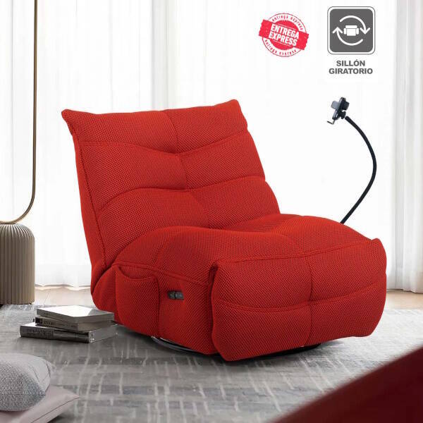 SILLON MOD. DIMIAN ELECTRICO + CARGADOR TELA C/ ROJO 31037788 - RELAX ELECTRICO