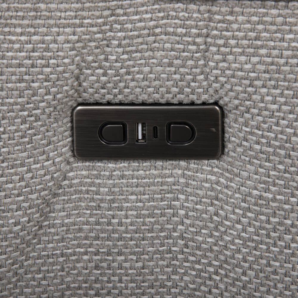 SILLON MOD. DIMIAN (CAMDEN) ELECTRICO + CARGADOR TELA C/ GRIS CLARO RELAX ELECTRICO - Imagen 4
