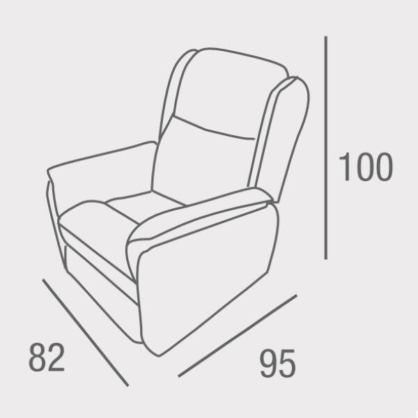 SILLON MOD. DOM RELAX MANUAL C/ GRIS TELA - Imagen 5