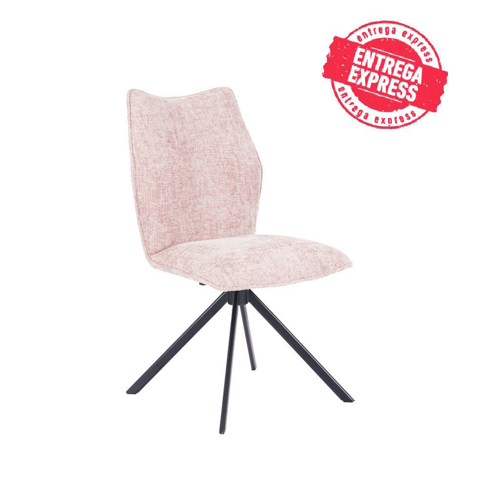 SILLA MOD. ENEAS TELA C/ ROSA- PATA NEGRA (GIRATORIA 180º) SE SIRVE EN CAJAS DE 2 UDS
