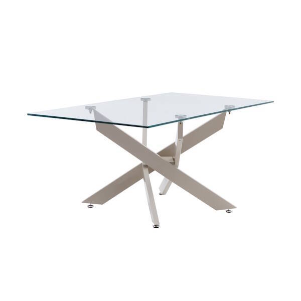 MESA CENTRO MOD. ERIKA PATA CREMA - TAPA CRISTAL - Imagen 2