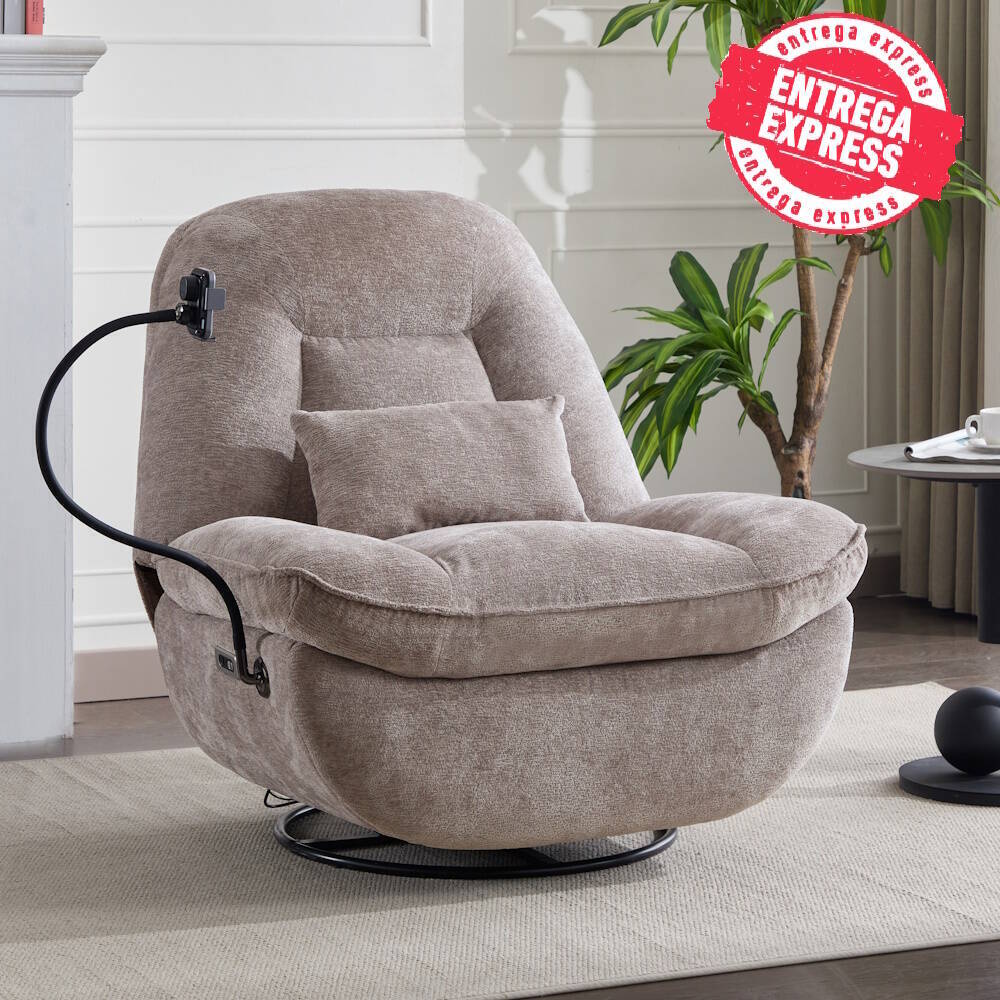 SILLON MOD. ERIS RELAX ELECTRICO TELA C/ BEIGE + CARGADOR RELAX ELECTRICO, GIRATORIO Y BALANCIN