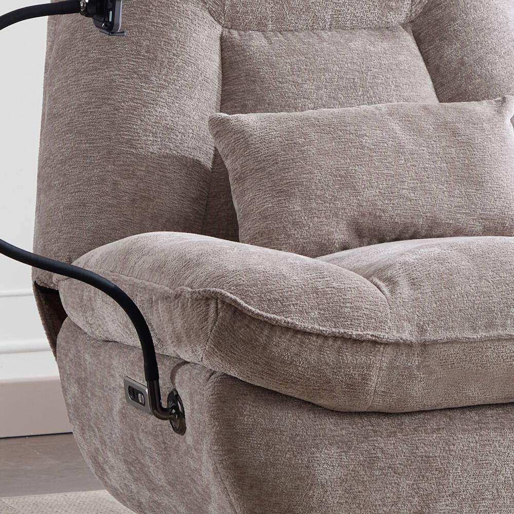 SILLON MOD. ERIS RELAX ELECTRICO TELA C/ BEIGE + CARGADOR RELAX ELECTRICO, GIRATORIO Y BALANCIN - Imagen 2
