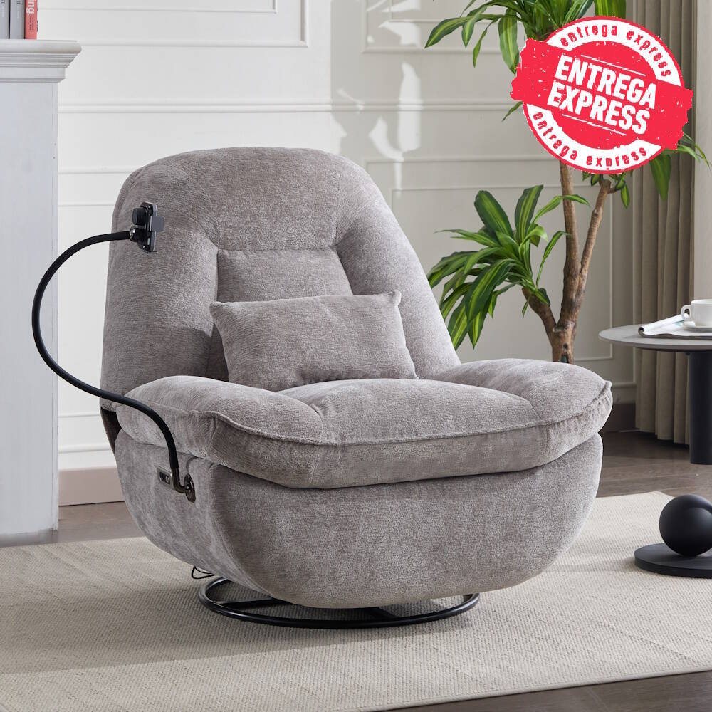 SILLON MOD. ERIS RELAX ELECTRICO TELA C/ GRIS + CARGADOR RELAX ELECTRICO, GIRATORIO Y BALANCIN
