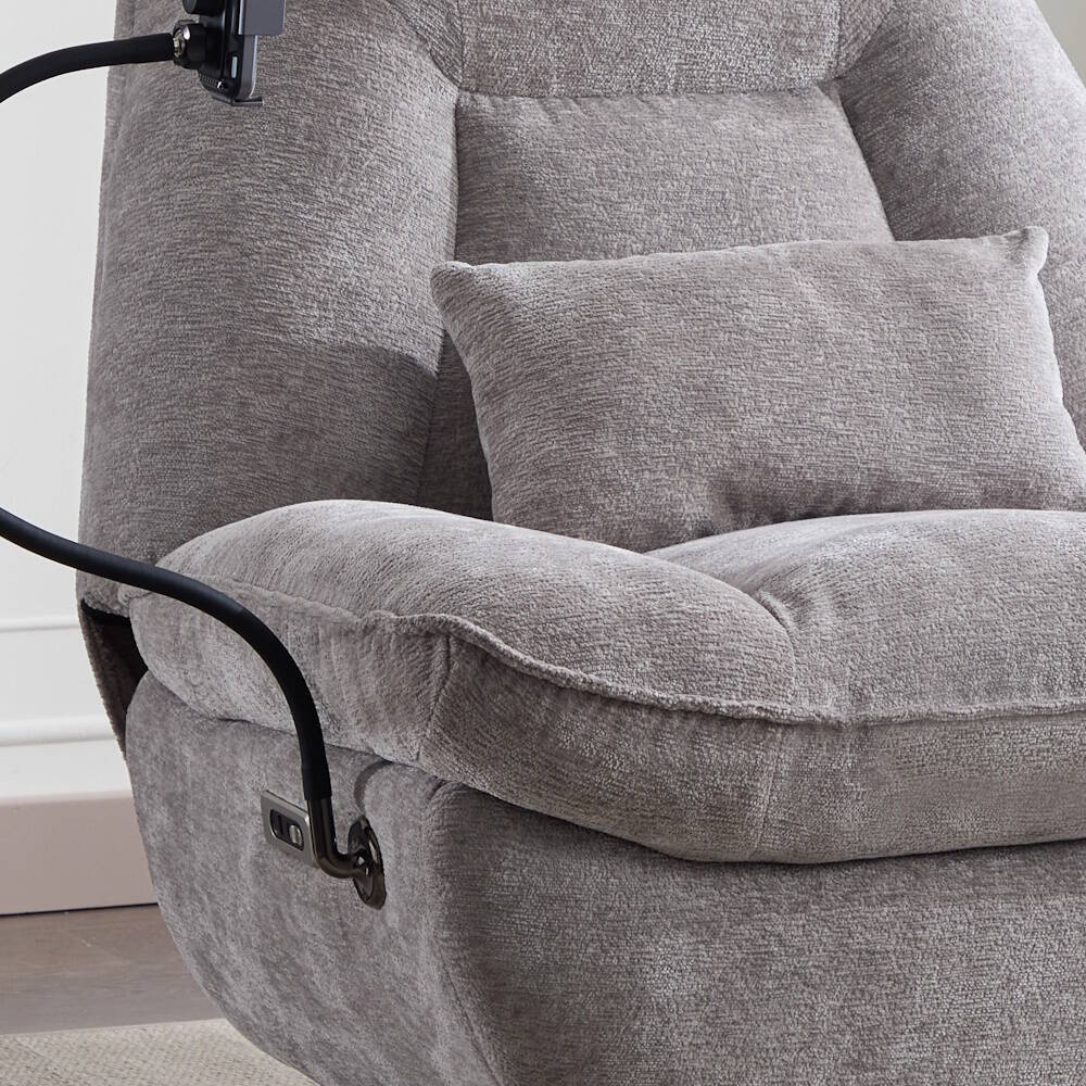 SILLON MOD. ERIS RELAX ELECTRICO TELA C/ GRIS + CARGADOR RELAX ELECTRICO, GIRATORIO Y BALANCIN - Imagen 2