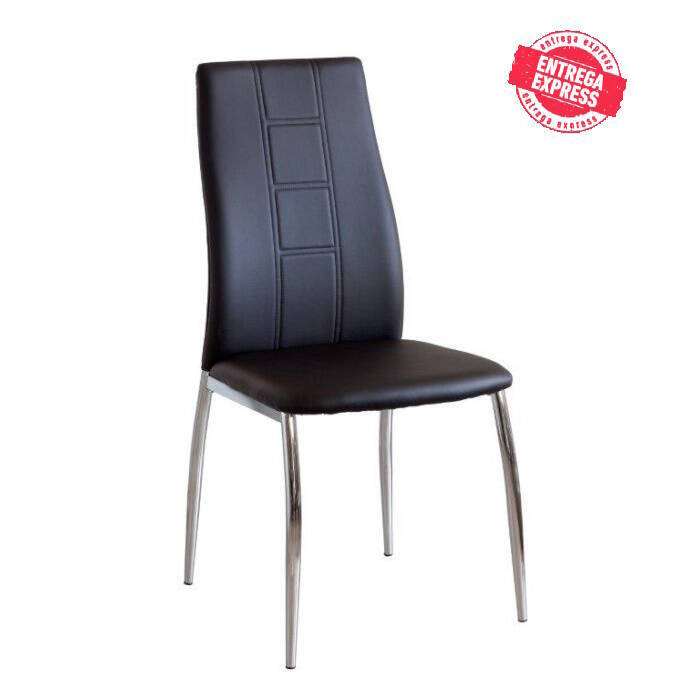 SILLA MOD. ROXANA PU C/NEGRO CAJAS DE 6 UDS