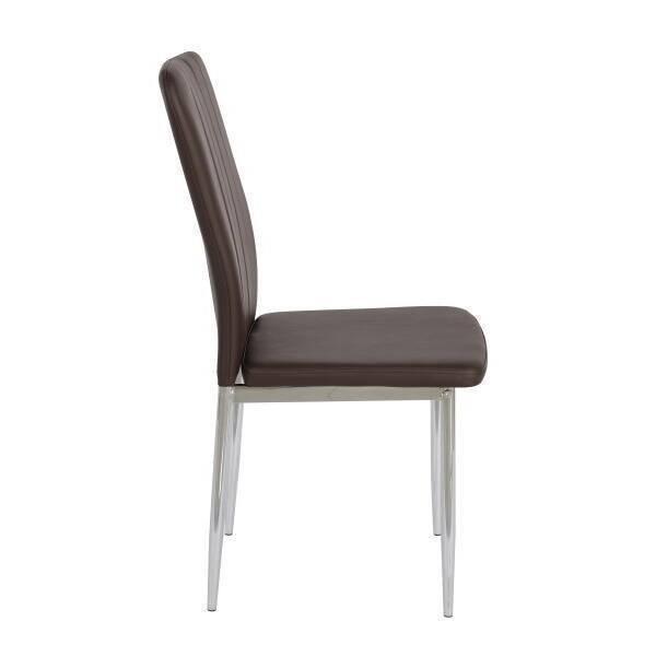 SILLA MOD. ALANA PU CHOCO/PATA CROMO SE SIRVE EN CAJAS DE 6 UDS - Imagen 3