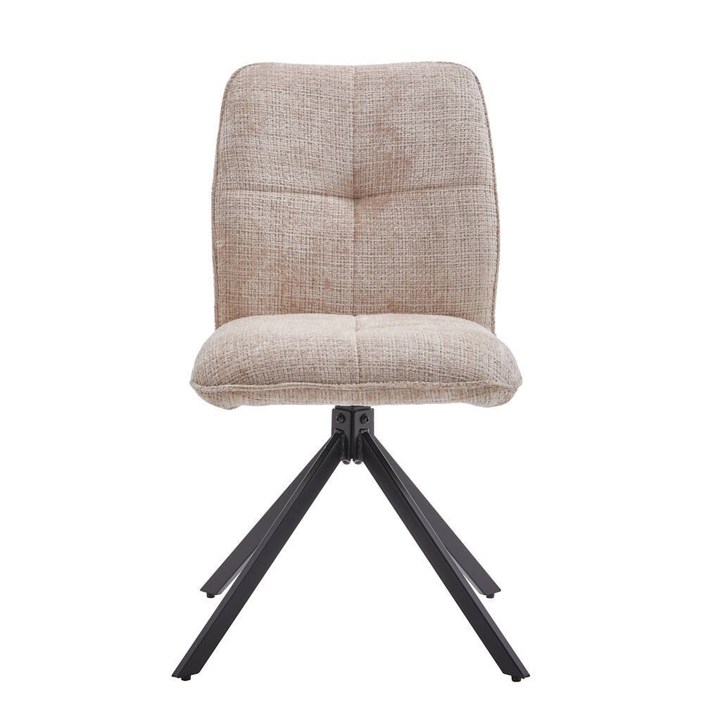 SILLA MOD. GALA TELA C/ BEIGE - PATA NEGRA (GIRATORIA 360º) SE SIRVE EN CAJAS DE 4 UDS - Imagen 3