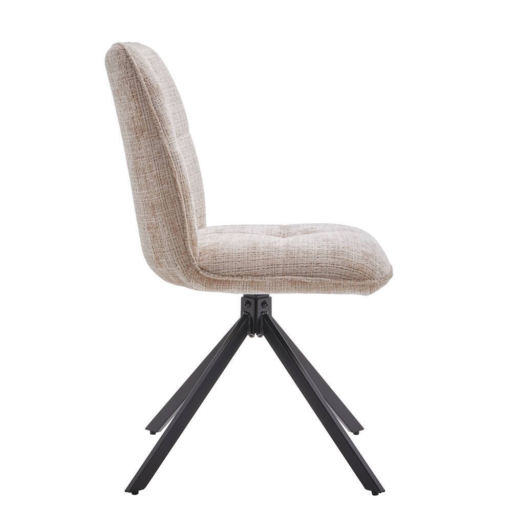SILLA MOD. GALA TELA C/ BEIGE - PATA NEGRA (GIRATORIA 360º) SE SIRVE EN CAJAS DE 4 UDS - Imagen 4