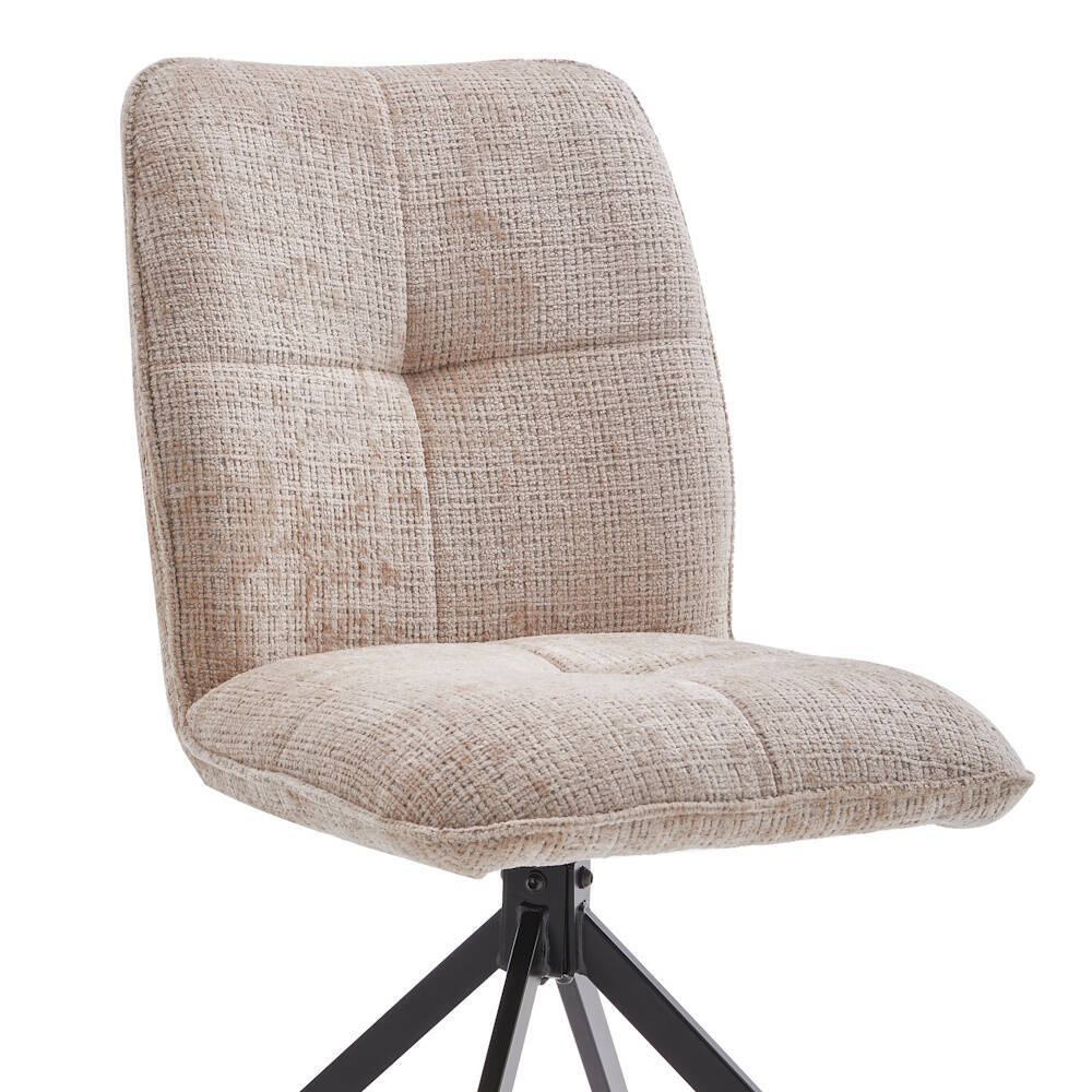 SILLA MOD. GALA TELA C/ BEIGE - PATA NEGRA (GIRATORIA 360º) SE SIRVE EN CAJAS DE 4 UDS - Imagen 2