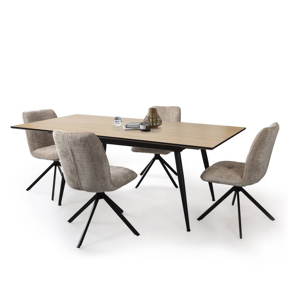 SILLA MOD. GALA TELA C/ BEIGE - PATA NEGRA (GIRATORIA 360º) SE SIRVE EN CAJAS DE 4 UDS - Imagen 7