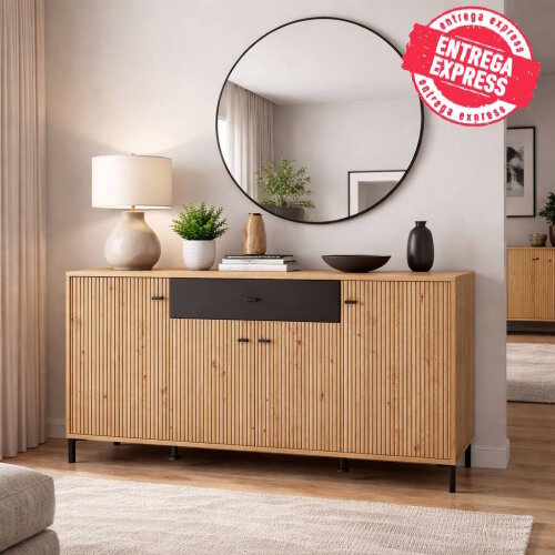 APARADOR MOD. GRAND AVIGNON 170 CM ROBLE ARTISAN / NEGRO (Vannes)