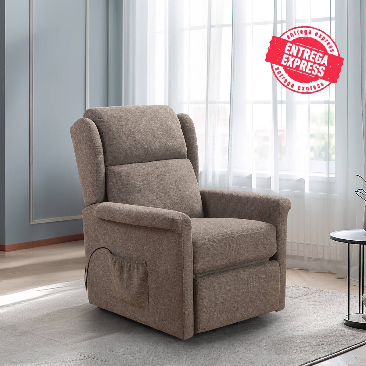 SILLON RELAX MOD. KAMBA PWR LIFT TELA C/ MARRON