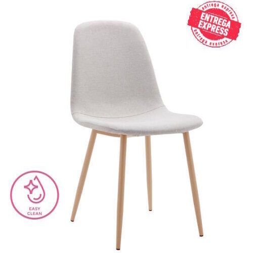 SILLA MOD. LIMA TELA C/ BEIGE CLARO - PATA ACABADO MADERA SE SIRVE EN CAJAS DE 4 UDS