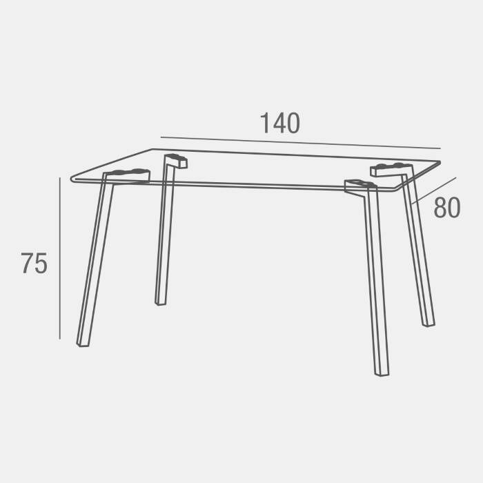 MESA COMEDOR MOD. LUJAN PATA NEGRA 140*80 - Imagen 3