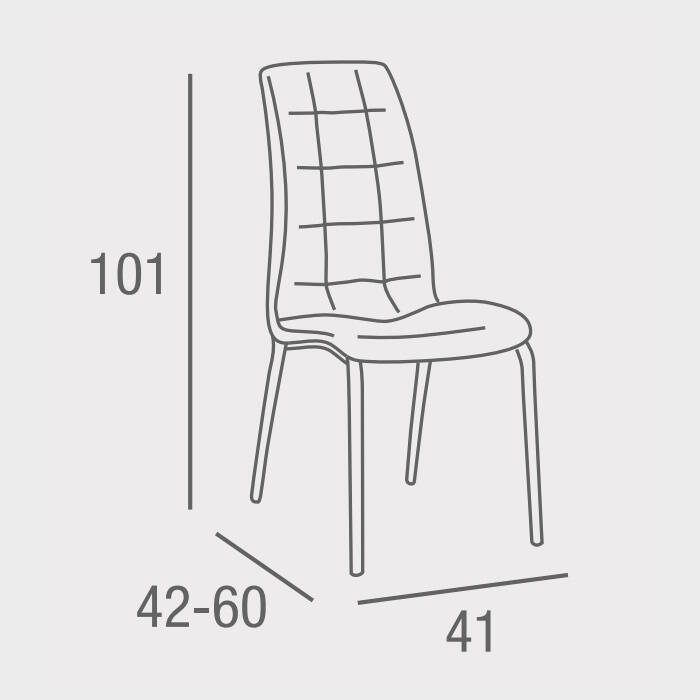 SILLA MOD. MALVA TELA GRIS CAJA 4 UDS - Imagen 5
