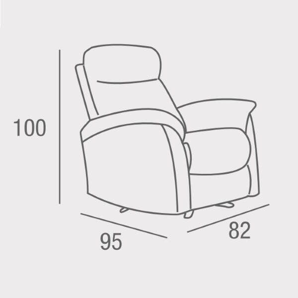 SILLON NAPOLES RELAX MANUAL C/ MARRON NUEVA TELA - Imagen 8