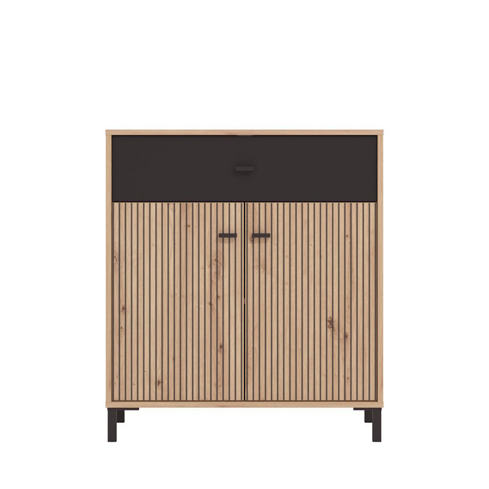 APARADOR MOD. PETIT AVIGNON 80 CM ROBLE ARTISAN / NEGRO (Vannes) - Imagen 2