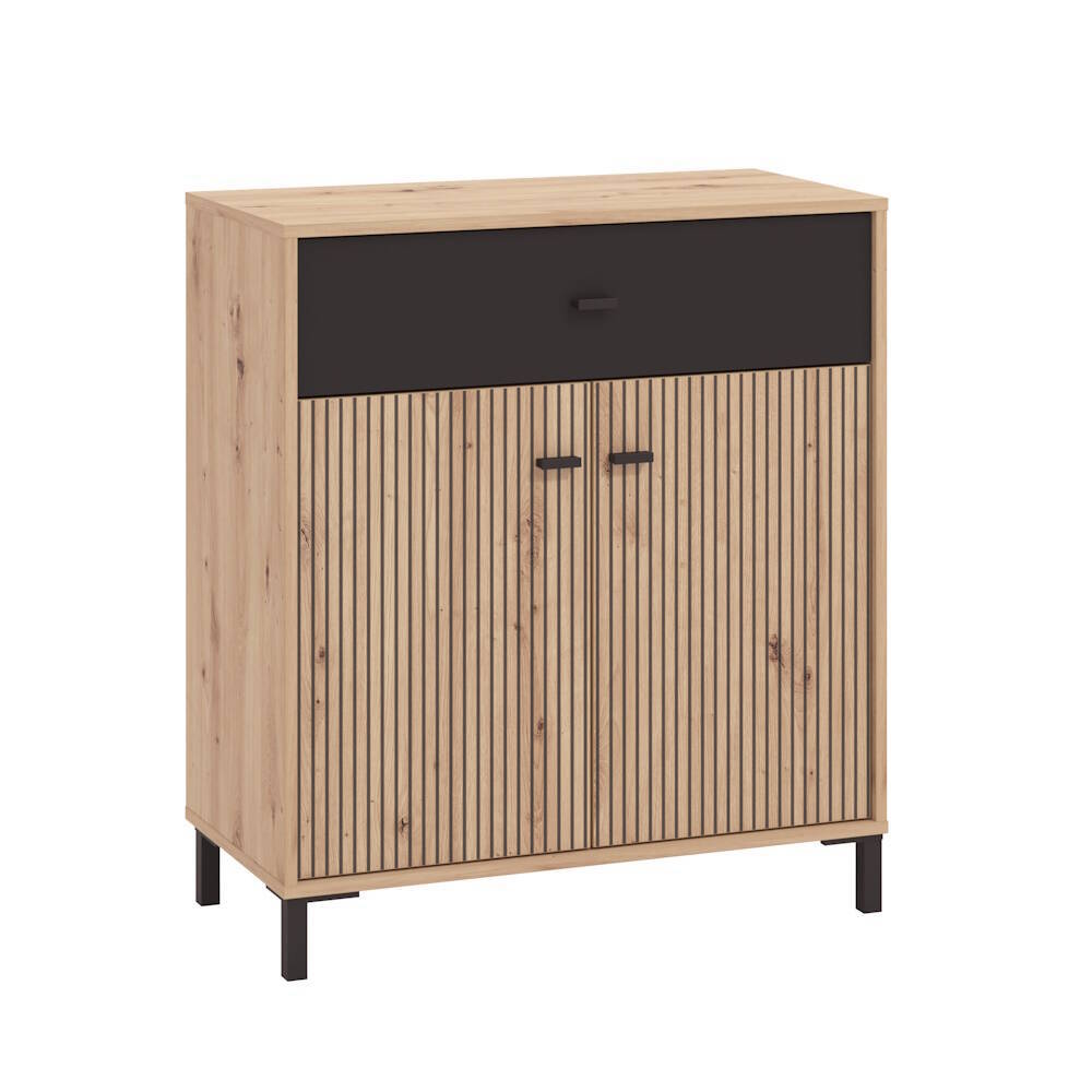 APARADOR MOD. PETIT AVIGNON 80 CM ROBLE ARTISAN / NEGRO (Vannes) - Imagen 3