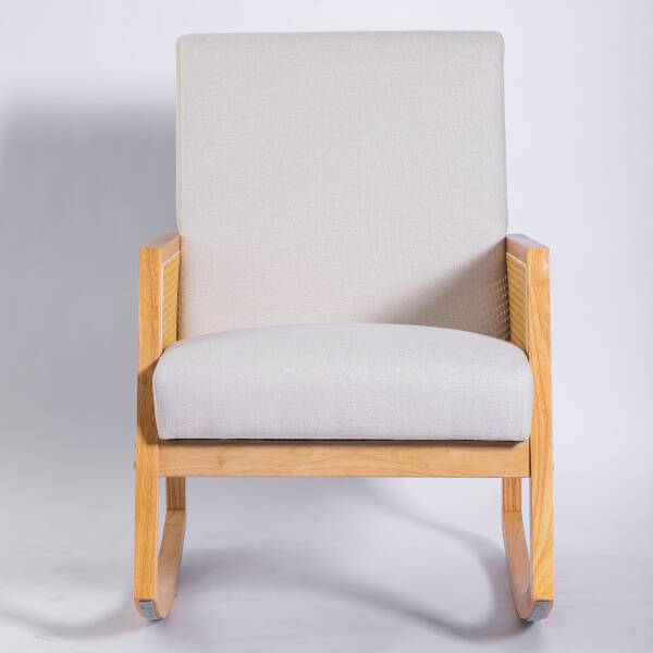 BUTACA MECEDORA MOD. PORTIA TELA C/ BEIGE - Imagen 3