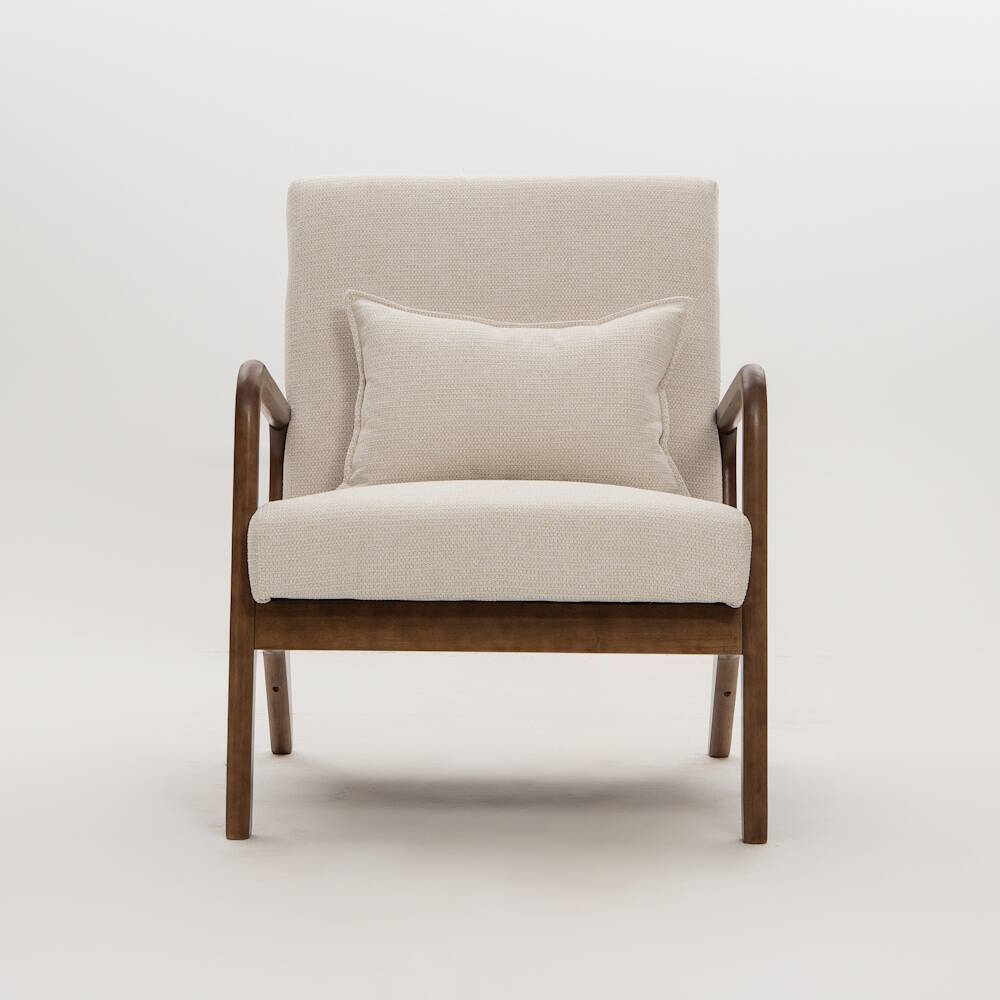 BUTACA MOD. ROMA NOGAL TELA C/ BEIGE - Imagen 3