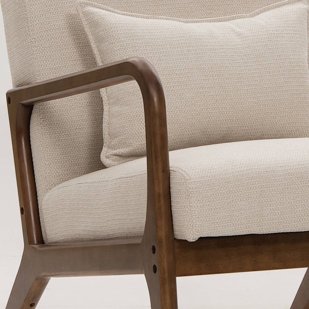 BUTACA MOD. ROMA NOGAL TELA C/ BEIGE - Imagen 7