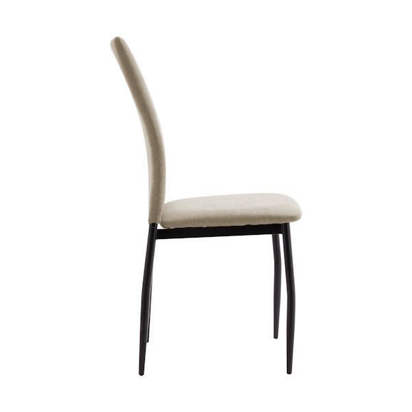 SILLA MOD. ROXANA PATA NEGRA TELA C/ BEIGE OSCURO SE SIRVE EN CAJAS DE 6 UDS - Imagen 4