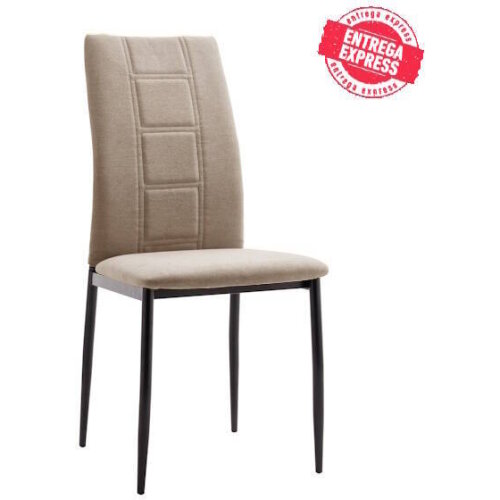 SILLA MOD. ROXANA PATA NEGRA TELA C/ BEIGE OSCURO SE SIRVE EN CAJAS DE 6 UDS