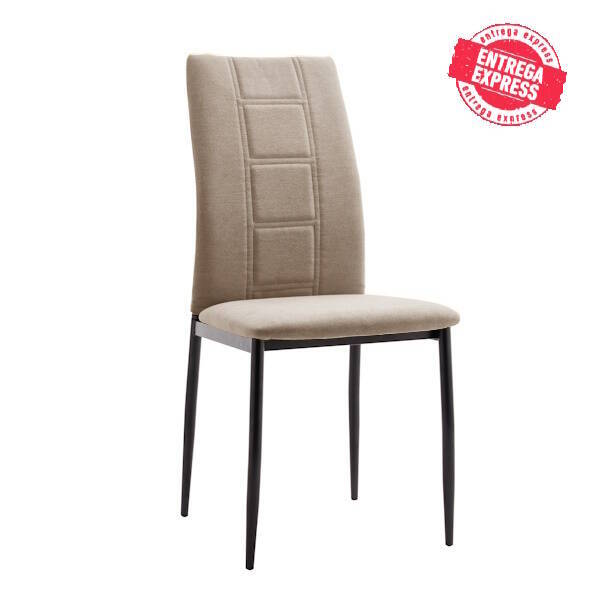 SILLA MOD. ROXANA PATA NEGRA TELA C/ BEIGE OSCURO SE SIRVE EN CAJAS DE 6 UDS