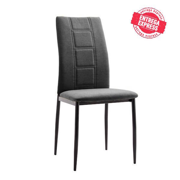 SILLA MOD. ROXANA PATA NEGRA TELA C/ GRIS OSCURO SE SIRVE EN CAJAS DE 6 UDS