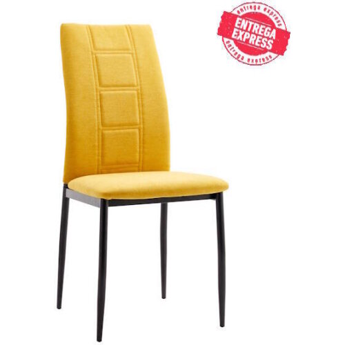 SILLA MOD. ROXANA PATA NEGRA TELA C/ MOSTAZA SE SIRVE EN CAJAS DE 6 UDS