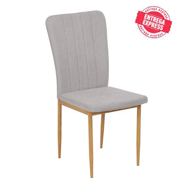 SILLA MOD. SALMA TELA GRIS / PATA MADERA SE SIRVE EN CAJAS DE 6 UDS