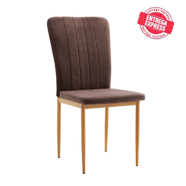 SILLA MOD. SALMA TELA CHOCO / PATA MADERA SE SIRVE EN CAJAS DE 6 UDS