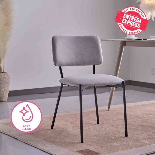 SILLA MOD. TED TELA C/ GRIS CLARO - PATA NEGRA SE SIRVE EN CAJAS DE 4 UDS