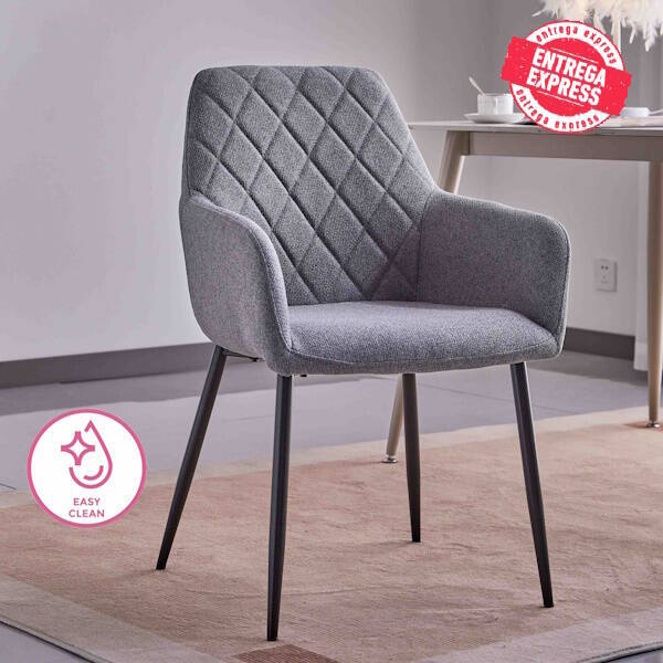 SILLA MOD. VALERA TELA C/ GRIS - PATA NEGRA SE SIRVE EN CAJAS DE 2 UDS