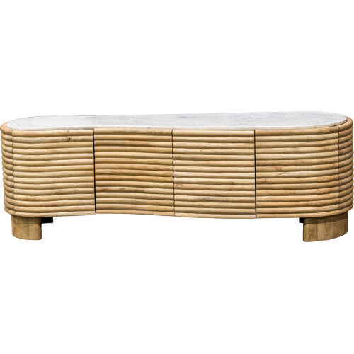 MUEBLE TV MADERA MANGO C/SOBREMARMOL 4 PUERTAS +92345 +91998