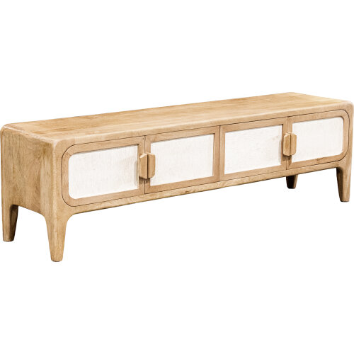 MUEBLE TV MADERA MANGO/BAMBÚ 4ESTANTES +91998